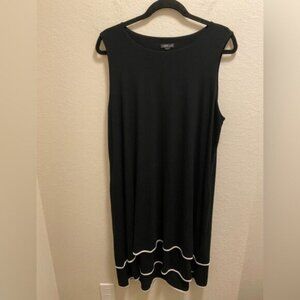 J. Jill Wearever Collection Black Stretchy Sleeveless MIDI Dress With Layer Hem
